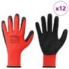 vidaXL Arbeitshandschuhe 12 pcs Rot und Schwarz 10 / XL
