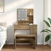 vidaXL Schminktisch-Set mit LED-Leuchten Artisan-Eiche Holzwerkstoff