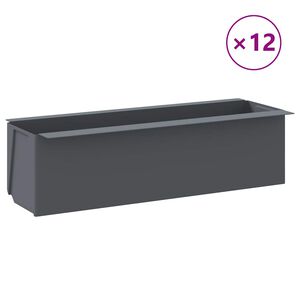 vidaXL Pflanzkasten f&uuml;r Europaletten 12 Stk. Grau 36x13,5x9,5 cm PP