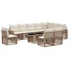 vidaXL Gartensofa-set 11 stk. Beige und Cremewei&szlig; Poly-Rattan