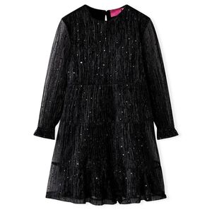 Kinderkleid mit Langen &Auml;rmeln Schwarz 128