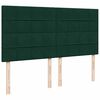 vidaXL Boxspringbett mit Matratze Dunkelgr&uuml;n 200x200 cm Samt