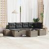 vidaXL Gartensofa-set mit Kissen 7 pcs Grau Poly-Rattan
