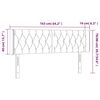 vidaXL LED Kopfteil Schwarz 163x16x78/88 cm Samt