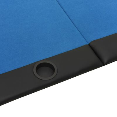 vidaXL Poker-Tischauflage Klappbar 10 Spieler Blau 208x106x3 cm