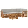 vidaXL Outdoor-Sofagarnitur 6 stk. Nat&uuml;rlich und Hellgrau Polyester