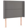 vidaXL LED Kopfteil Grau 93x16x118/128 cm Kunstleder
