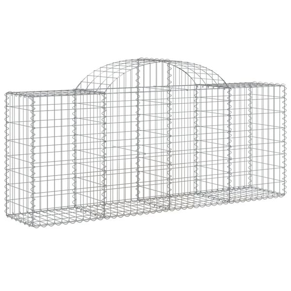 vidaXL Gabione mit Hochbogen 200x50x80/100 cm Verzinktes Eisen