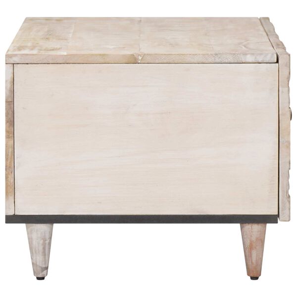 vidaXL Couchtisch Wei&szlig; 80 x 50 x 40 cm Massivholz Mango