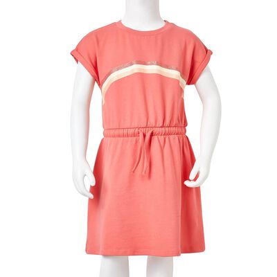 Kinderkleid mit Kordelzug Korallenrosa 104