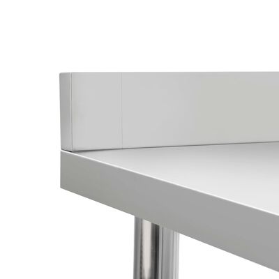 vidaXL Küchen-Arbeitstisch mit Aufkantung 80 x 60 x 93 cm Edelstahl