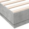 vidaXL Bettgestell mit LED Betongrau 150x200 cm
