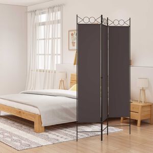 vidaXL 3-tlg. Paravent Braun 120x200 cm Stoff