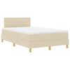 vidaXL Boxspringbett mit Matratze Creme 120 x 200 cm Stoff