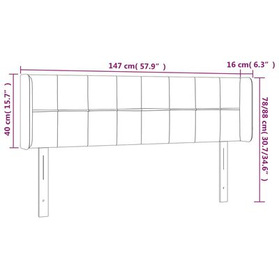 vidaXL Kopfteil mit Ohren Blau 147x16x78/88 cm Stoff