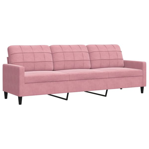 vidaXL 3-Sitzer-Sofa Rosa 210 cm Samt