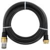 vidaXL Saugschlauch mit Messing-Anschl&uuml;ssen Schwarz 1,1" 10 m PVC