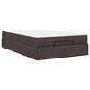 vidaXL Bettgestell mit Matratze mit Matratze 2 pcs Hellbraun Stoff