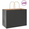 vidaXL Papiertragetaschen 50 Stk. mit Henkeln Schwarz 32x17x25 cm