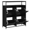vidaXL Schuhschrank mit Regal Schwarz Eichen-Optik 100 x 34 x 112 cm