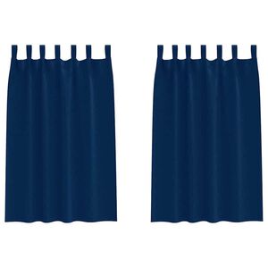 vidaXL Verdunkelungs-Vorh&auml;nge mit Ringen 2 pcs Dunkelblau 175 x 140 cm