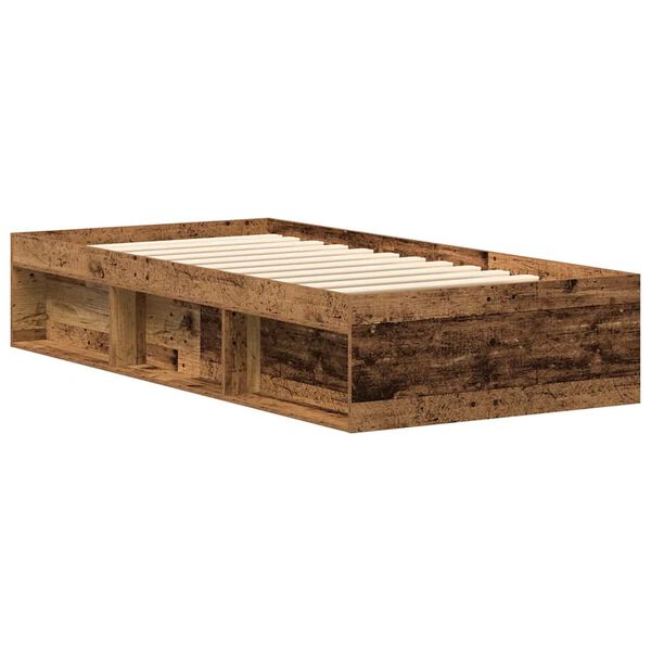 vidaXL Bettgestell ohne Matratze Altholz-Optik 100x200cm Holzwerkstoff