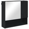 vidaXL Spiegelschrank mit T&uuml;r Schwarz 59 x 17 x 55 cm Holzwerkstoff