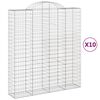 vidaXL Gabionen mit Hochbogen 10Stk. 200x50x220/240cm Verzinktes Eisen