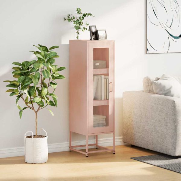 vidaXL Highboard Rosa 36x39x123 cm Kaltgewalzter Stahl