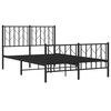 vidaXL Bettgestell mit Kopf- und Fu&szlig;teil Metall Schwarz 120x190 cm
