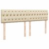 vidaXL Boxspringbett mit Matratze Creme 180x200 cm Stoff