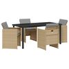 vidaXL Garten Essgruppe 5 pcs Beige Poly-Rattan