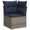 vidaXL 7-tlg. Garten-Sofagarnitur mit Kissen Schwarz Poly Rattan