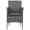 vidaXL 5-tlg. Garten-Essgruppe mit Kissen Poly Rattan Grau