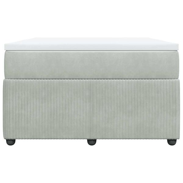 vidaXL Boxspringbett mit Matratze Hellgrau 120x190 cm Samt