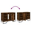 vidaXL Waschbeckenunterschrank R&auml;uchereiche 91x35x60 cm Holzwerkstoff
