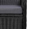 vidaXL 7-tlg. Garten-Essgruppe Poly Rattan Schwarz