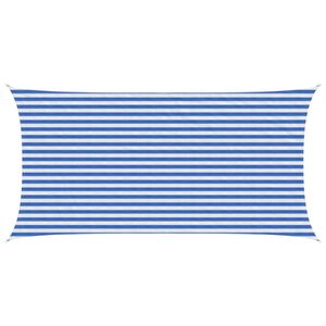 vidaXL Sonnensegel Blau und Wei&szlig; 2,5 x 5 m HDPE