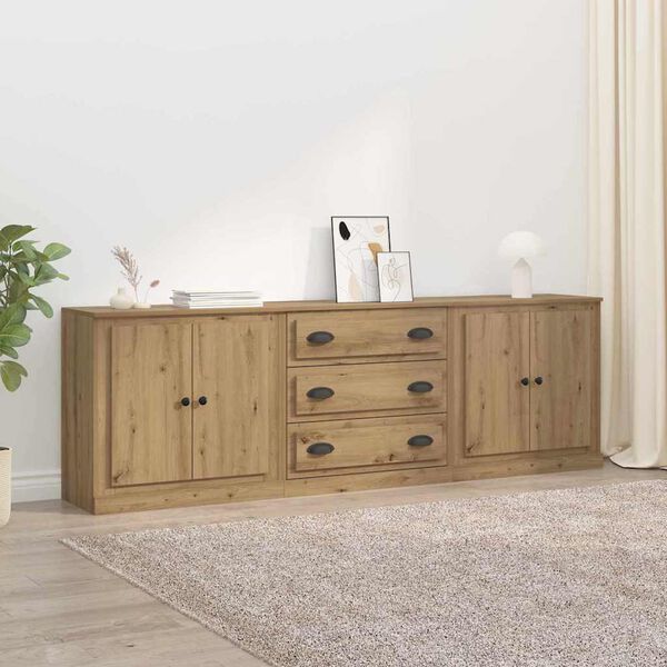vidaXL Sideboards 3 pcs Altholz 70 x 35,5 x 67,5 cm Holzwerkstoff