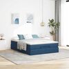 vidaXL Ottoman-Bett mit Matratze Blau 140x190 cm Stoff