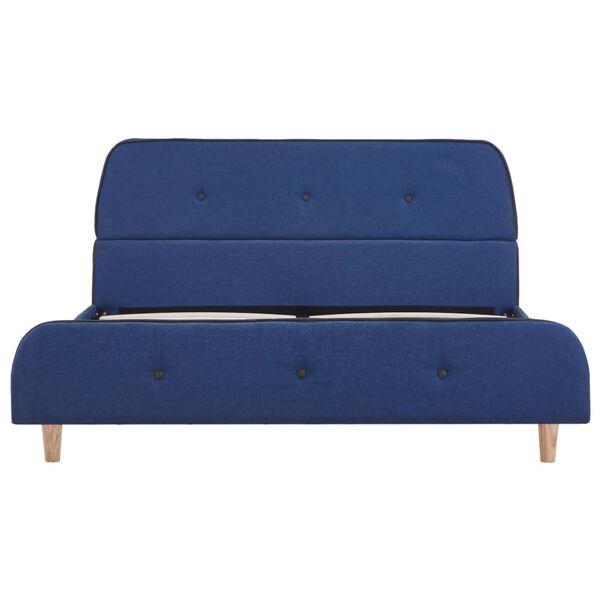 vidaXL Bettgestell Blau Stoff 140 x 200 cm