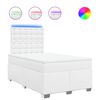 vidaXL Boxspringbett mit Matratze Wei&szlig; 120x200 cm Kunstleder