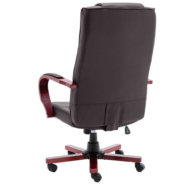 vidaXL B&uuml;rostuhl Braun Echtleder