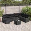 vidaXL Gartensofa-set mit Kissen 8 pcs Schwarz Poly-Rattan