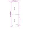 vidaXL Highboard Betongrau 34,5x34x180 cm Holzwerkstoff