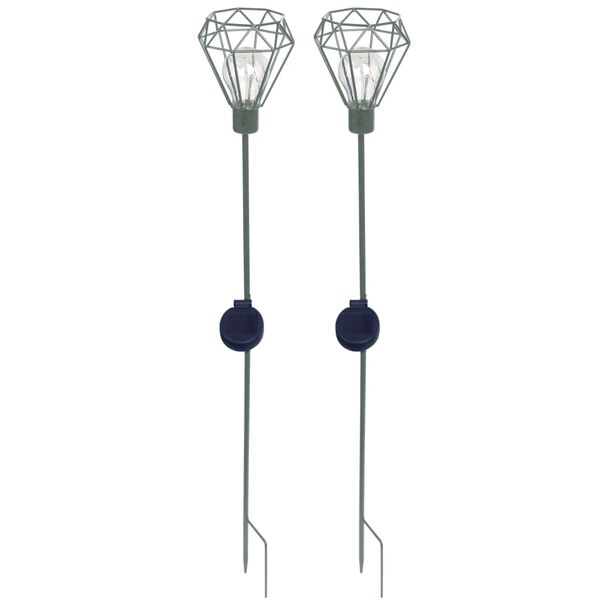 Luxform LED Solarlampe mit Erdspie&szlig; Diamant 2er Pack