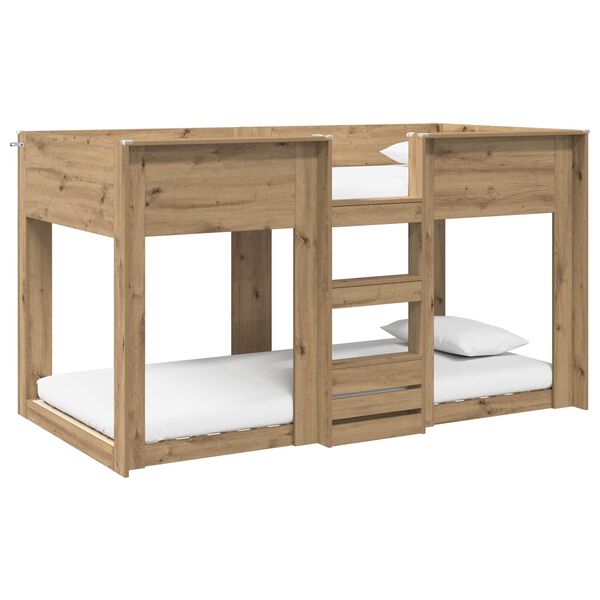 vidaXL Etagenbett f&uuml;r Kinder Artisan-Eiche 90 x 200 cm Holzwerkstoff