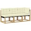 vidaXL 3 stk. Outdoor Mittel- und Ecksofa Wei&szlig;