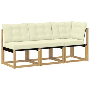 vidaXL 3 stk. Outdoor Mittel- und Ecksofa Wei&szlig;