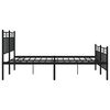 vidaXL Metallbett ohne Matratze mit Fu&szlig;teil Schwarz 160x200 cm
